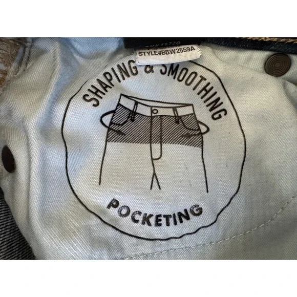 Buckle Black Ankle Skinny Jeans Women Fit No 35 Blue Denim Stretch 25x27 - Picture 3 of 9